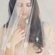 Bohemian Bridal Veils, Ivory Drop Veil, Fingertip Veil, Soft Wedding Veil, Crystal Veil, Sparkly Veil, Soft Veil, Boho, 2 Tier Veil 1619