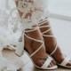 Ladies low heel wedding shoes, Plaited Leather, Plaited ties, Bohemian Bridal Shoe, Wedding shoe, Boho shoe, Beach wedding: Daydreamer