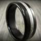 Ebony Bentwood Ring with Mother of Pearl Veneer Inlay. "Custom Made to Order".