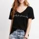 Sexy Simple Printed V-neck Alphabet Edgy Short Sleeves T-shirt - Bonny YZOZO Boutique Store