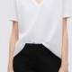 Oversized Simple Plus Size V-neck White Casual Short Sleeves Essential T-shirt Top - Bonny YZOZO Boutique Store