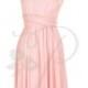 Short Straight Hem Bridesmaid Dress Infinity Dress Blush Knee Length Convertible Dress Multiway Wrap Dress