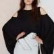 Vogue Sexy Off-the-Shoulder Scoop Neck High Low One Color Fall Casual 9/10 Sleeves T-shirt - Bonny YZOZO Boutique Store