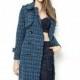 2017 winter new style elegant warm up with Tweed Plaid jacket coat women's belts - Bonny YZOZO Boutique Store