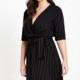 Slimming Summer Short Sleeves Stripped Black Dress Skirt - Bonny YZOZO Boutique Store