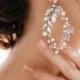 Wedding Earrings, Bridal Earrings, Rhinestone Earrings, Pearl wedding earrings, Gold earrings wedding, Pearl earrings- LILU