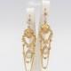 Boho Earrings, Bridal Earings, Crystal Earrings, Gold Earrings, Statement Earrings, Gift for women, Chain Earrings- LESYA