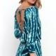 Open Back Printed V-neck High Waisted Tie 9/10 Sleeves Jumpsuit - Bonny YZOZO Boutique Store