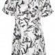 Vogue Sexy Printed V-neck Short Sleeves Floral Fall Dress - Bonny YZOZO Boutique Store