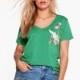 Oversized Embroidery Slimming V-neck Summer Short Sleeves T-shirt Top - Bonny YZOZO Boutique Store