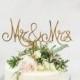 Gold Wire "Mr & Mrs" Wedding Cake Toppers - Decoration - Beach wedding - Bridal Shower - Bride and Groom - Rustic Country Chic Wedding