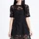 Vogue Seen Through Slimming One Color Summer Short Sleeves Lace Dress - Bonny YZOZO Boutique Store