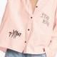 Vogue Embroidery Lattice Alphabet Summer 9/10 Sleeves Pink Blouse - Bonny YZOZO Boutique Store