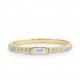 Diamond Engagement Ring / 14k Gold Thin Engagement Ring with Baguette Diamond / White Diamond / Stackable Ring / Baguette Diamond Ring
