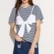 Bow Cotton Girlish Stripped Bra T-shirt - Bonny YZOZO Boutique Store