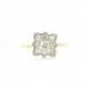 Art Deco Diamond Ring, Fiery Old European Cut Diamond in 18K & Platinum, Striking Cluster Design, in Pretty Leather Box