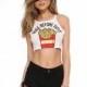 Must-have Vogue Printed Slimming Alphabet Playful Crop Top Sleeveless Top Strappy Top - Bonny YZOZO Boutique Store