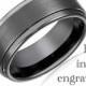 Mens Wedding Band Black Wedding Ring Tungsten Ring Engagement Ring Promise Ring Personalized Gift for Her Gifts for Him Gun Metal Ring - 8mm