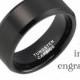 Black Beveled Tungsten Ring Wedding Band Tungsten Carbide Mens Engagement Women Wedding Gift Custom Promise Ring Simple Black Men Ring - 8mm