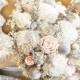 Blush Champagne Heather Gray Ivory Sola Bouquet, Sola Flowers Blush Wedding, Champagne Wedding,Alternative Bouquet, Bridal Accessories, Sola