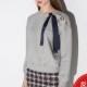 School Style Oversized Vogue Student Style Bow Scoop Neck Fall Tie 9/10 Sleeves Hoodie - Bonny YZOZO Boutique Store