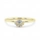 14k Yellow Gold Diamond Ring / Diamond Halo Ring / Bezel Setting Diamond Halo Ring / Crown Cluster ring in 14k Gold / Promise Ring