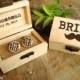 Block Monogram Wooden Cufflinks Engraved Customized box Dad Grooms Groomsman Gift Set Personalized Rustic Wedding Birthday Gift Cuff links