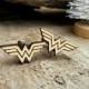 Wonder Woman Wooden Cufflinks Superhero Dad Grooms Best man Groomsman Rustic 