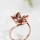 Apple blossom rose gold ring for engagement, Unique diamond ring, Flower women ring, Proposal delicate ring, Romantic love ring gift
