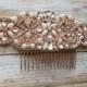 Wedding Hair Comb - Rhinestone with Rose Gold Details - Style H17060