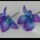 Flower Hair Pins, Purple/Blue Dunrobium Orchid Hair Accessories, Wedding Hair Flowers, Beach Wedding,Hair Flowers,  Wedding Accessories