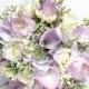 LAVENDER WEDDING BOUQUET- lavender Wedding Bridal Bouquet , Purple Real to Touch Peonies Bridal Bouquet, Purple, Ivory and mint bouquet