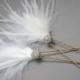 SET. Bridal Ostrich Feather Hair Pin Set of 2.  Chic Prom and Luxe Elegant Evening Wear Fascinator. Boho Bride Maid Feathered Hair Pin set
