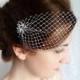 birdcage veil with crystals, small birdcage veil, mini birdcage veil bandeau -SPRINKLED SPARKLES- bridal headpiece, wedding hairpiece