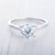 Solitaire 1.5ct genuine white Moissanite cathedral setting ring in Titanium or White gold - handmade engagement ring