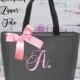 Monogrammed Bag, Zippered Personalized Tote, Initial Tote Bag, Bridesmaid Gift