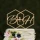 Geometric wedding cake topper Initials Hexagon modern cake toppers Monogram Rustic toppers Unique cake topper Custom cake topper gold topper