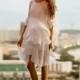 Asymmetrical Frilled Sleeves Off-the-Shoulder Trail Dress Draped Chiffon Summer Dress - Bonny YZOZO Boutique Store