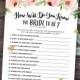 Floral Bridal Shower Games, How Well Do You Know the Bride to Be, Who Knows the Bride Best, Rustic Peonies, Blush and Mint, Download