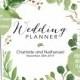 Wedding Planner, Greenery Wedding Planner, Printable Instant Download, DIY planning Organiser, WLP513