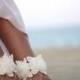 Flowers tangled on chain barefoot sandal, beach wedding barefoot sandals, bangle, wedding anklet,nude shoes,ankle cuff