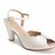 Adina Vegan  Bridal Shoes, Ivory High Heel Wedding Sandal with a Vintage Flair