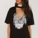 Hip Hop Vogue Printed V-neck Summer Choker T-shirt - Bonny YZOZO Boutique Store