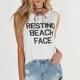 Vogue Simple Sport Style Printed Sleeveless Alphabet Summer Casual T-shirt - Bonny YZOZO Boutique Store