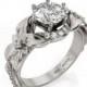 Leaves Engagement Ring, 1ct Moissanite engagement ring, Flowers Engagement ring, Leaf engagement ring, 1.5ct engagement ring, 2069gag