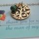 Mother of the groom gift from bride, Tree of life necklace, mother in law gift, bronze pendant, birthstone charm, wedding jewelry