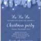 Christmas Party invitation Fir pine tree branches light garland Winter holiday greeting card holiday