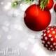 Merry Christmas and Happy New Year Party Invitation with christmas tree balls