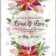 Red Poinsettia fir pine winter vector wreath wedding invitation card template floral wreath