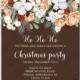 Cotton cranberry pine cone orange rose fir watercolor christmas party invitation vector template floral greeting card